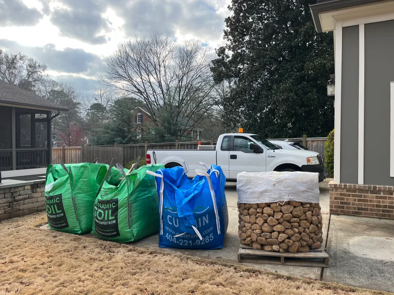 Landscape material delivery ready for install