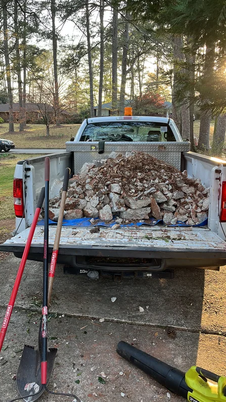 Hauling broken concrete and debris from a tear-out